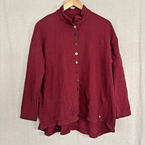 Neon Buddha Womens Lagenlook‎ Artsy Minimalist Comfy Waffle Knit Jacket Size S